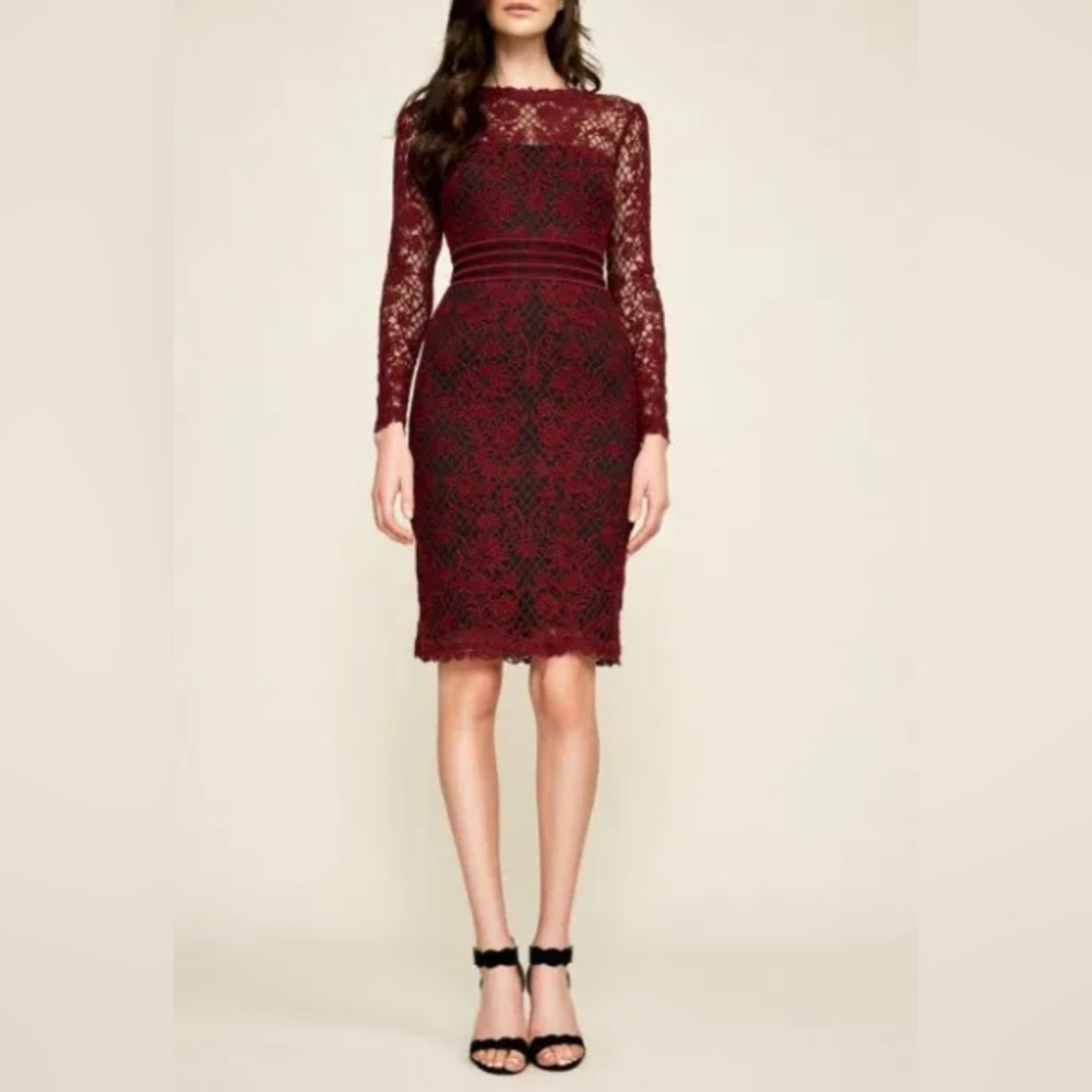 NWT! Tadashi Shoji Beckett Illusion Lace Dress Sz 6 $428